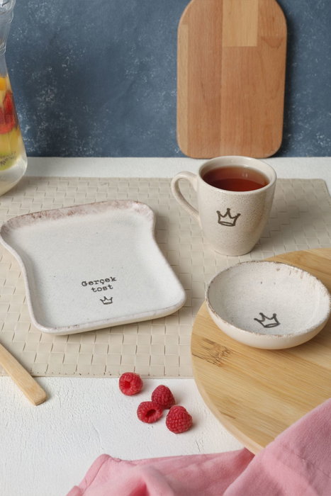 Hermia Set de Desayuno de 3 Piezas en Color Crema